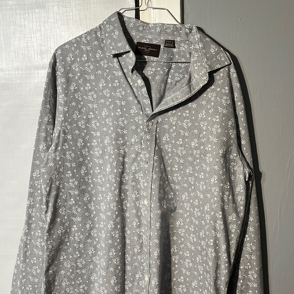 Black brown long sleeve button down